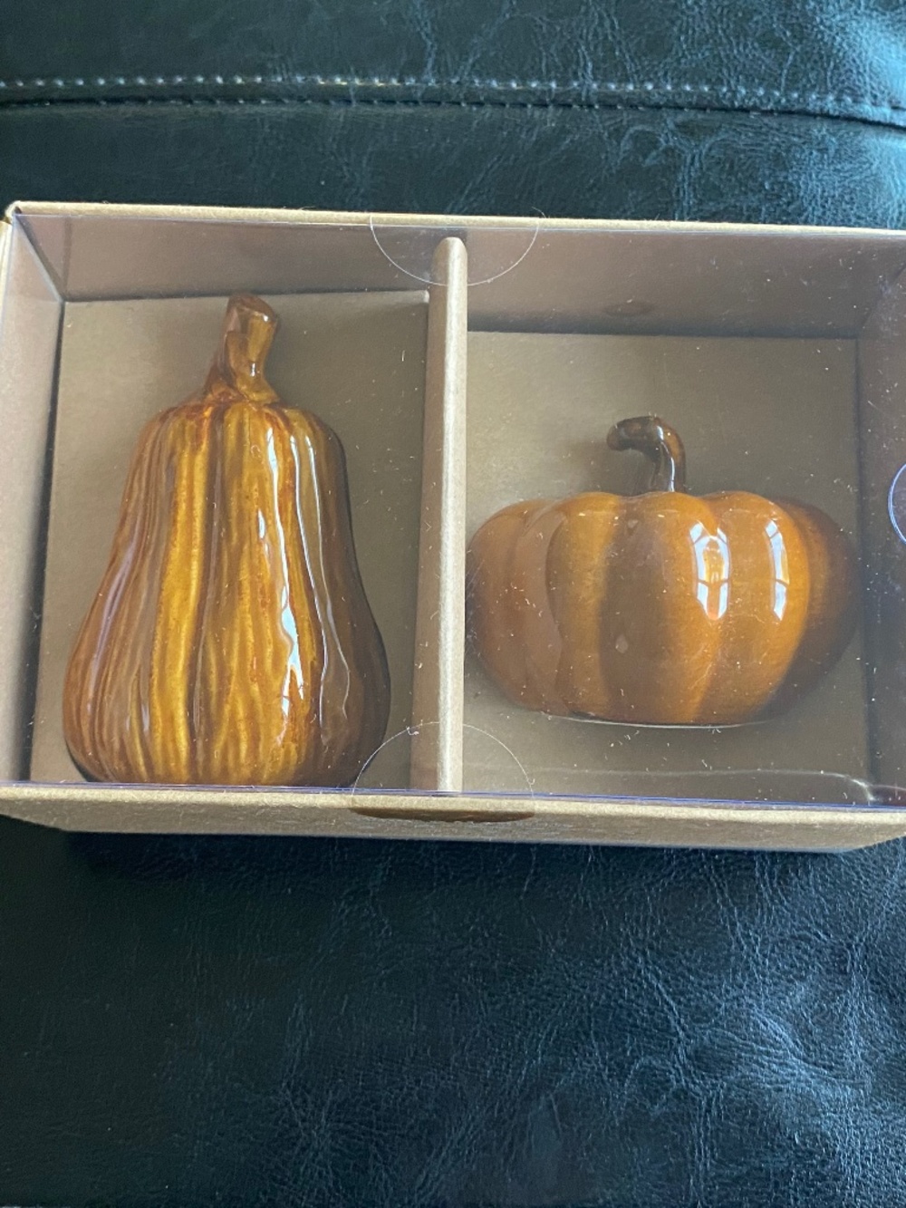 World Market Pumpkin & Gourd Salt and Pepper shakers. New in Box